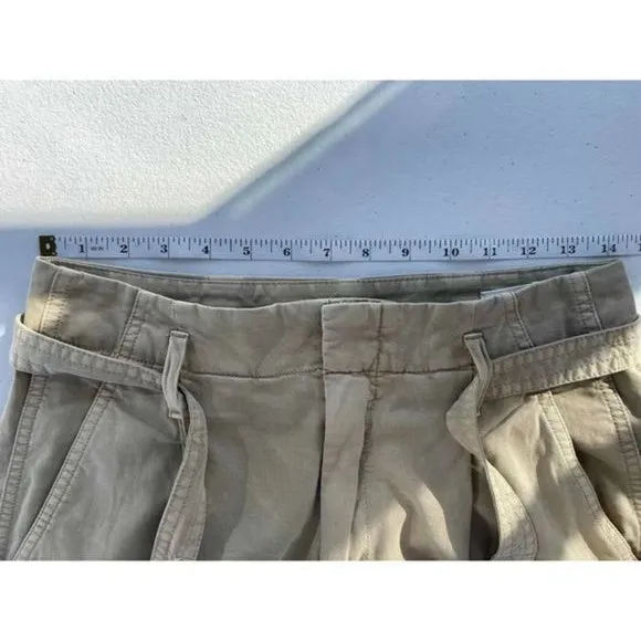 0058 90s Vintage GAP Tan Khaki Chino High‎ Waist Tie Pants Size 4 - Image 8