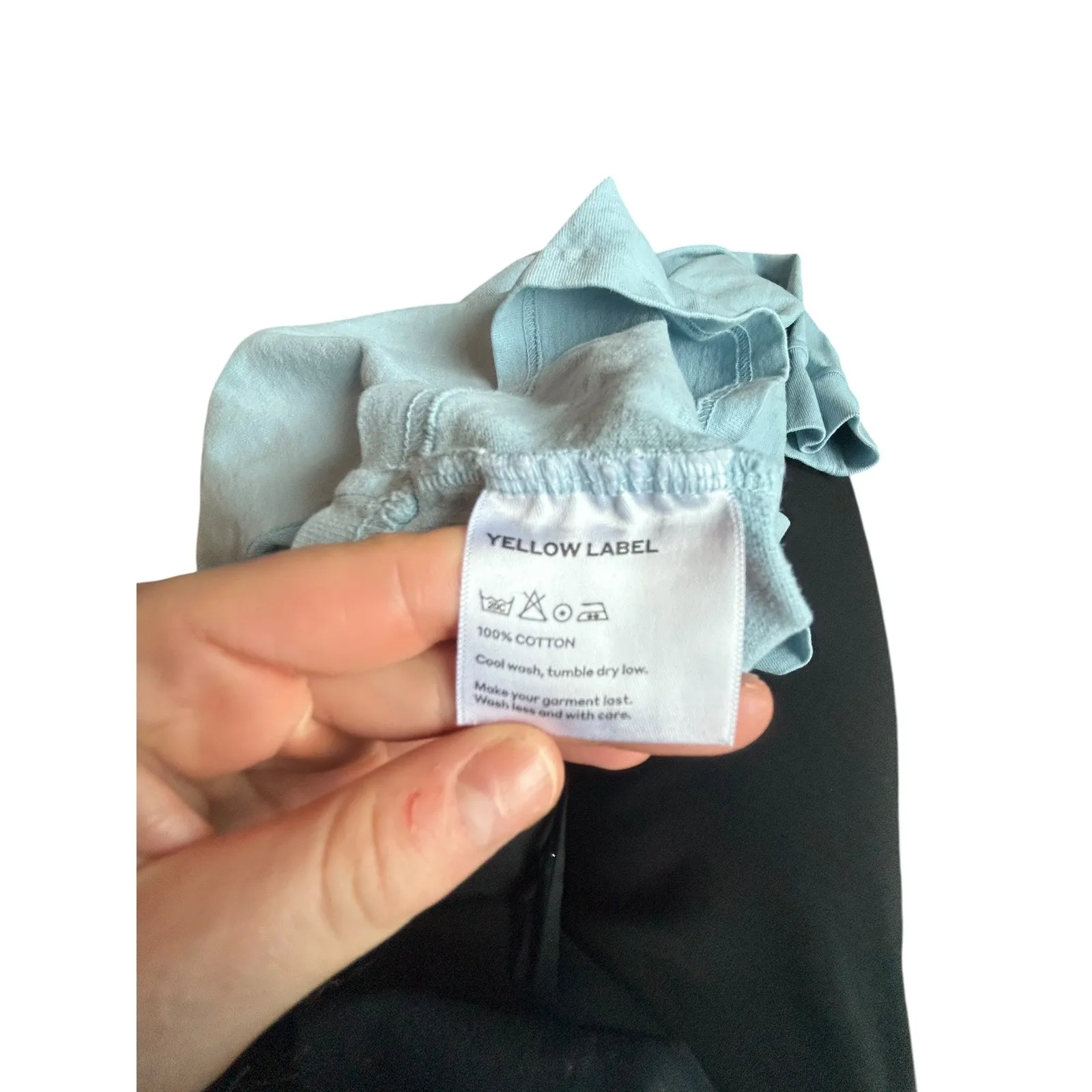 Yellow Label Light Blue Cropped Long Sleeve Sweatshirt Women's Size Medium - Image 7