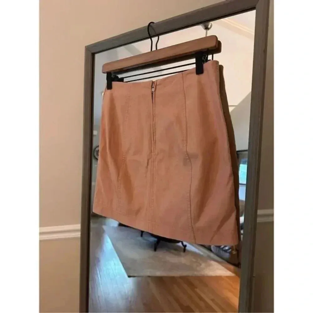 Free People Mini Skirt Size 2 – Pink‎ Peach A-Line High Waist Casual Boho Style - Image 4