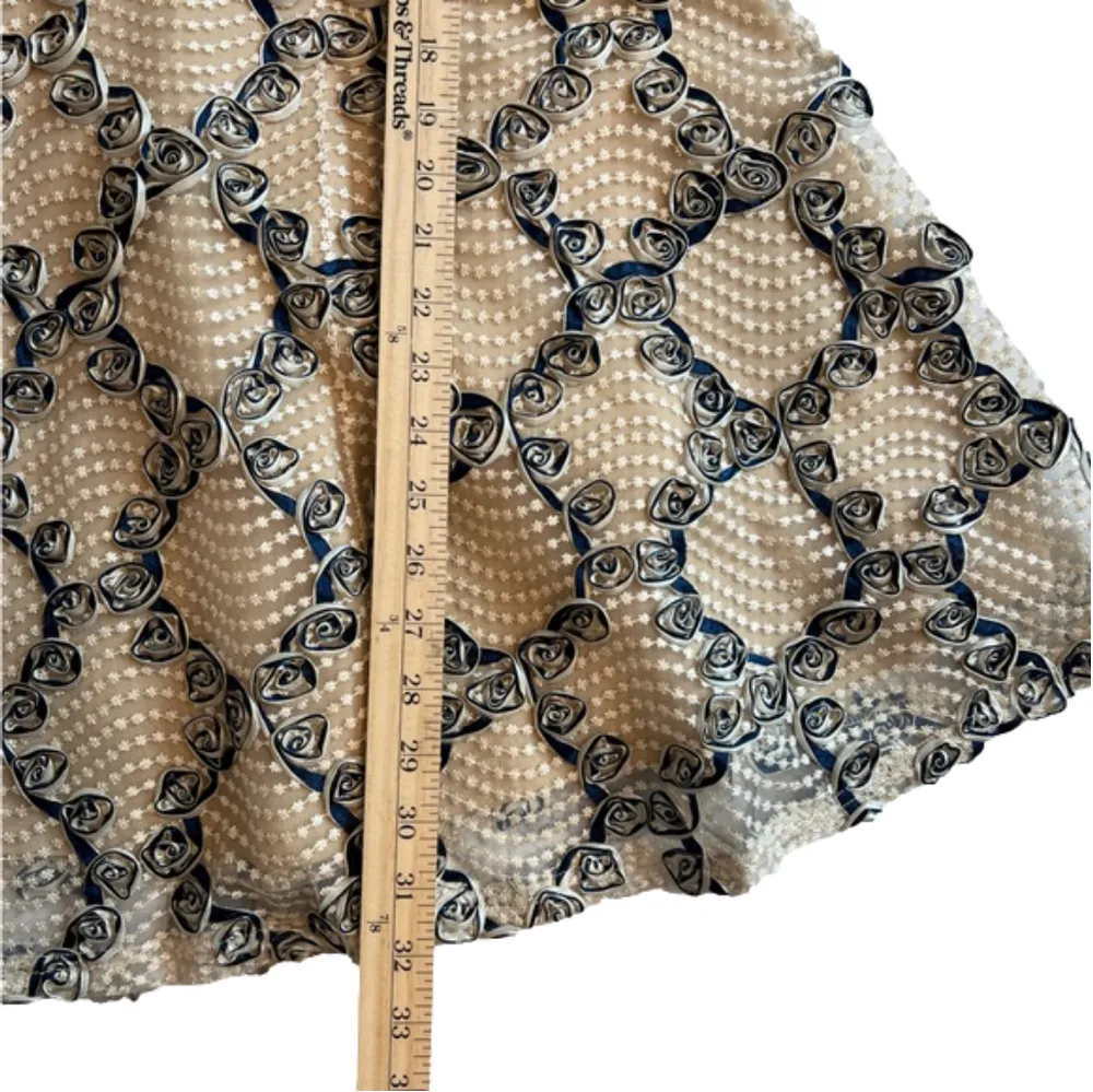 The Clothing Company fit & flare cocktail dress, tan/navy 3-D ribbon, S twee - Image 13