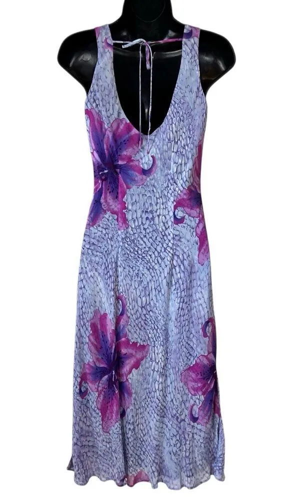 Vintage 90’s Y2K Tessuto Bold Floral Dress Purple Size XS - Image 11