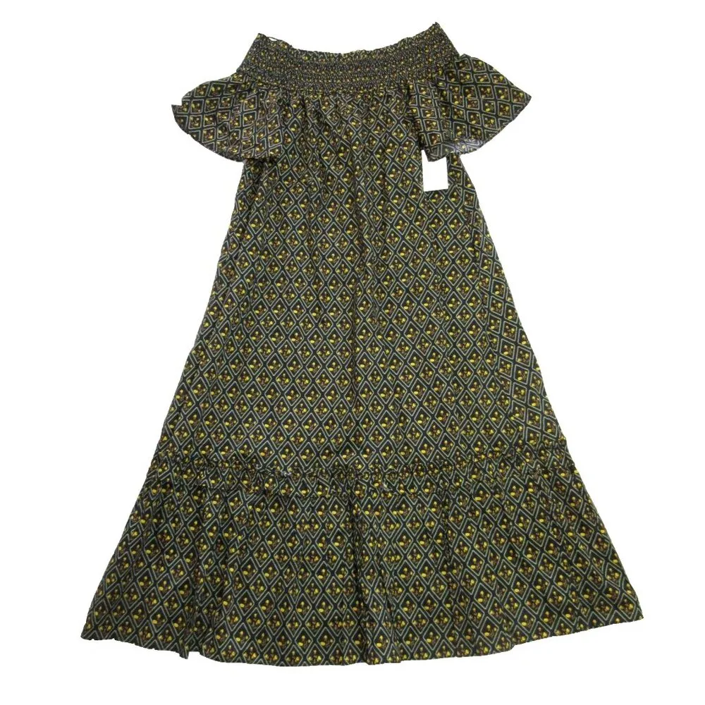 NWT Tuckernuck Hyacinth House Capri Midi in Black Floral Off Shoulder Dress M - Image 5