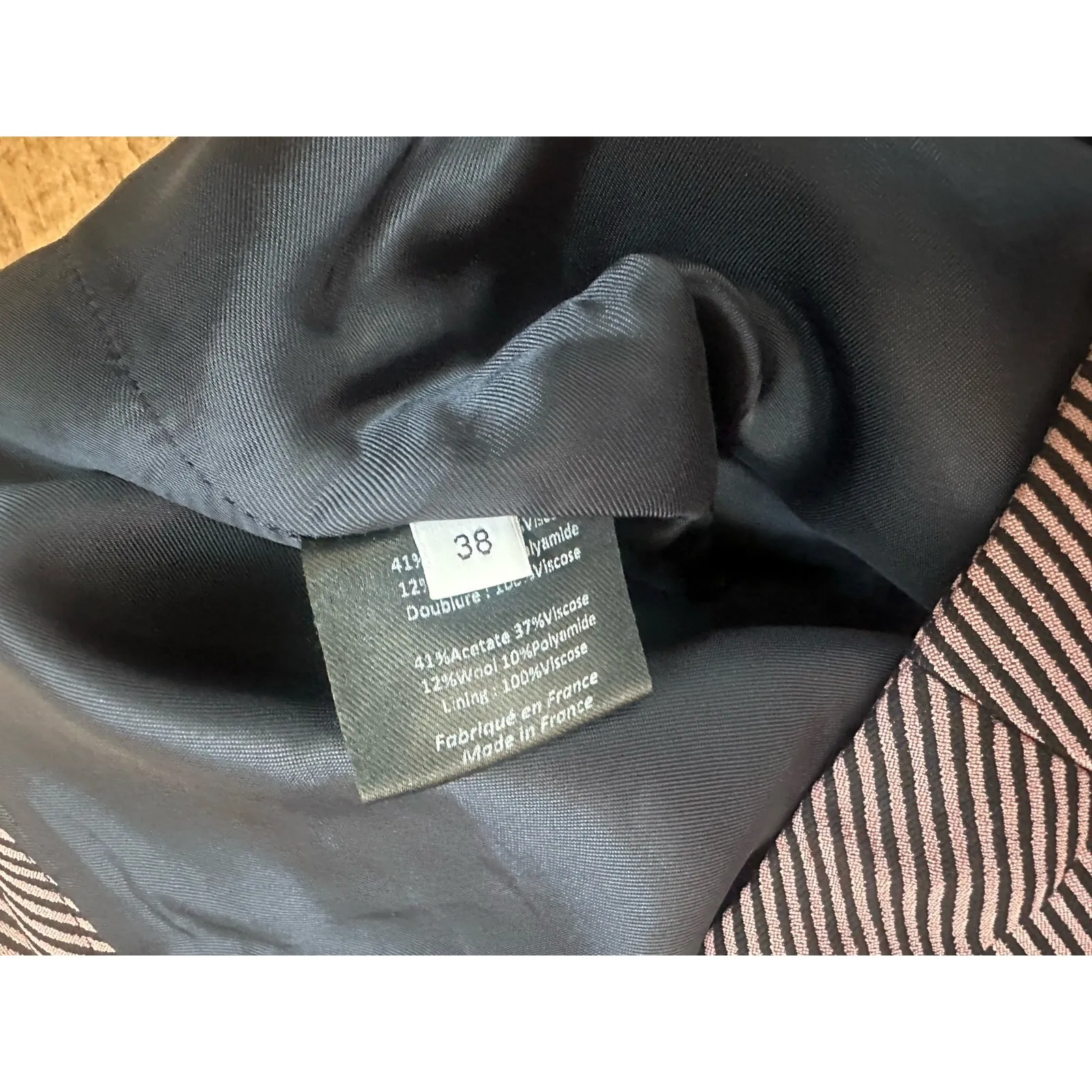 Roseanna Paris France Pink Black Striped Pants, Size 38 FR, 6 US (b28) - Image 4