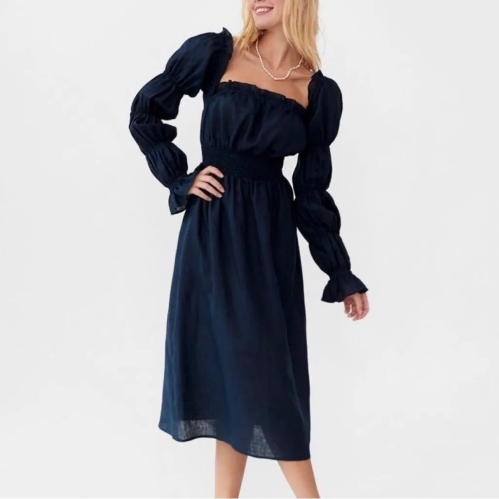 SLEEPER linen long sleeve dress size medium - Image 3