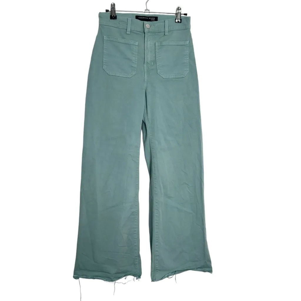 Veronica Beard Grant Wide Leg Jeans Seaglass - Image 4