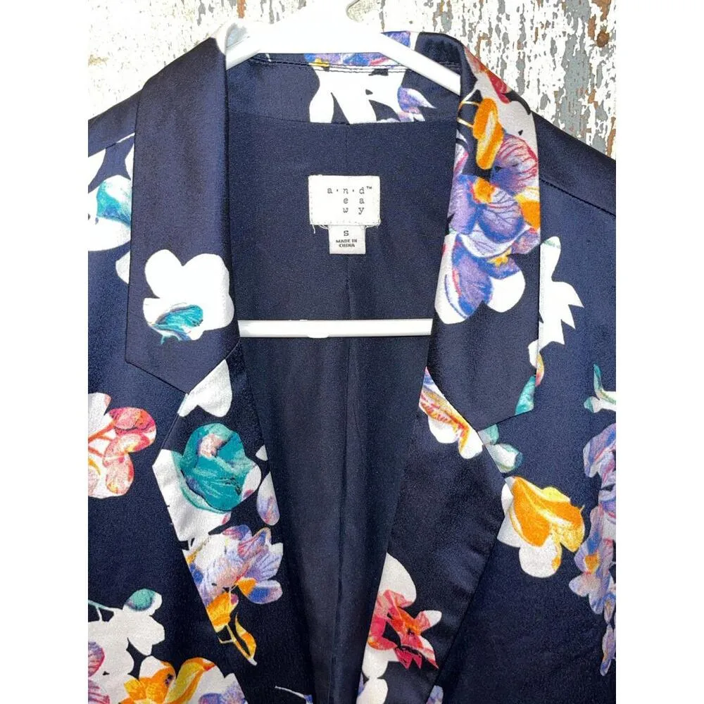 A New Day floral blazer, womens size Small, navy - Image 2