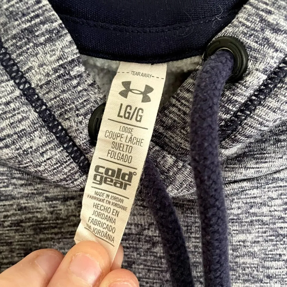 Under Armour navy blue fleece hoodie hooded sweatshirt athleisure pockets - Image 3