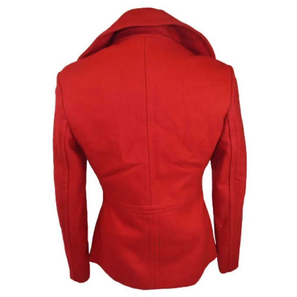 Nine West Red Wool Double Breasted Peacoat 2 - Image 3