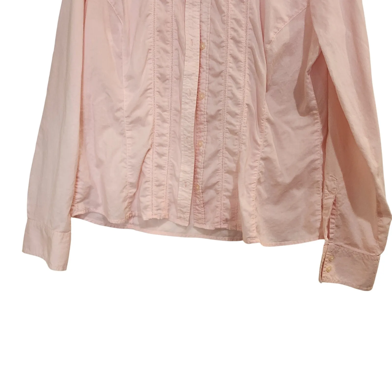 Tommy Hilfiger Pink Crochet Long Sleeve Classic Casual Button Down Shirt Size XL - Image 5