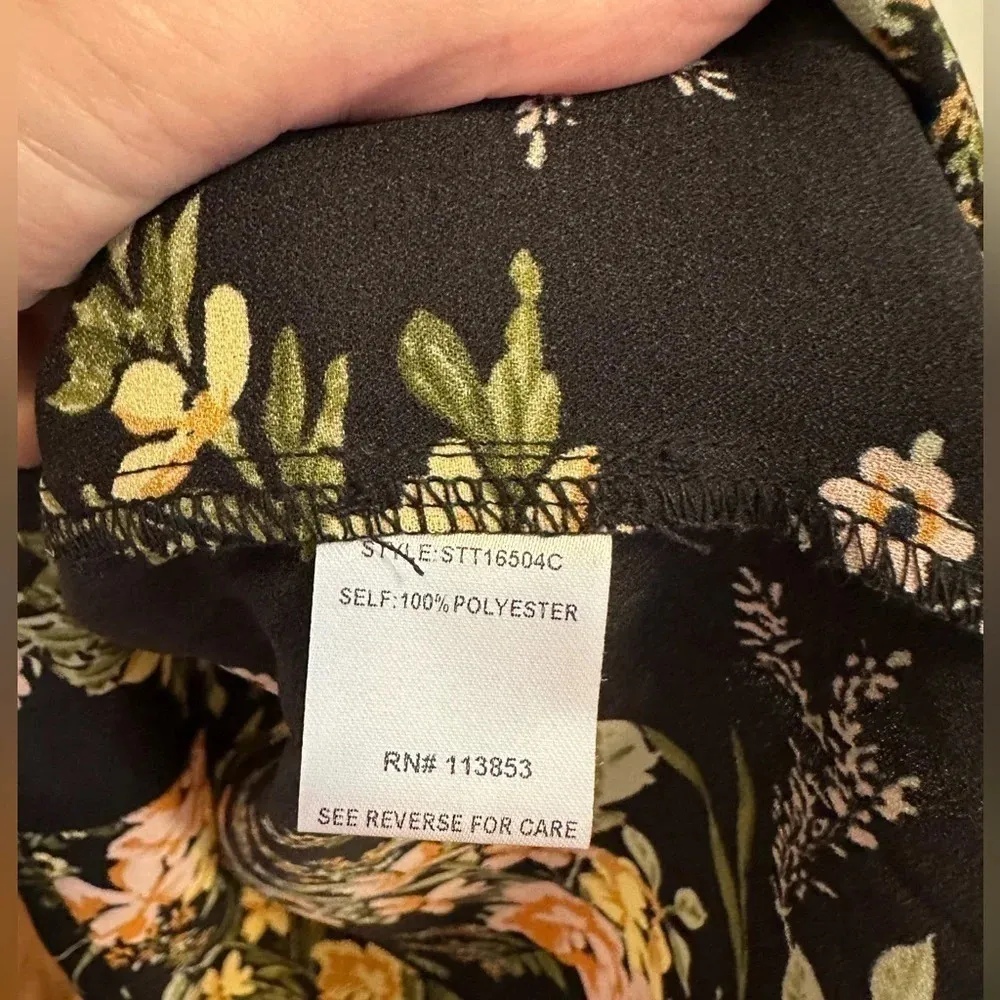 Sugarlips Night Bloom Wilhem Ruffle Blouse - Black Multi - Image 9