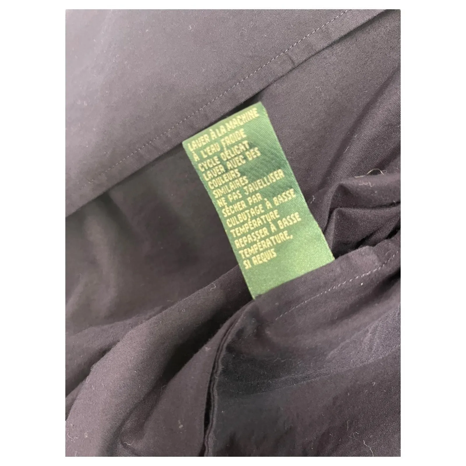 VTG Lauren Ralph Lauren Top Womens Medium Black Cotton Wrap 90s Retro Y2K - Image 10