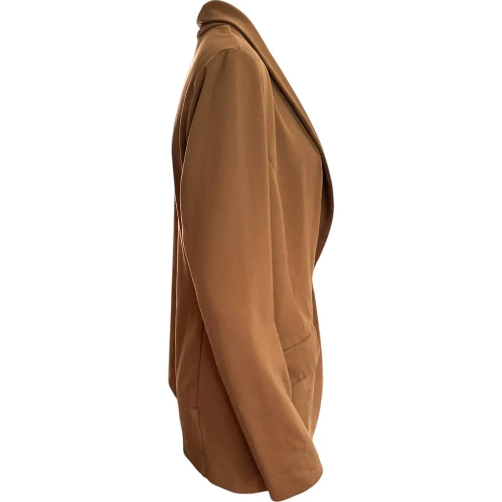 Tailored by Susan Graver Smart Ponte Knit Blazer Caramel Twist Medium - Image 3