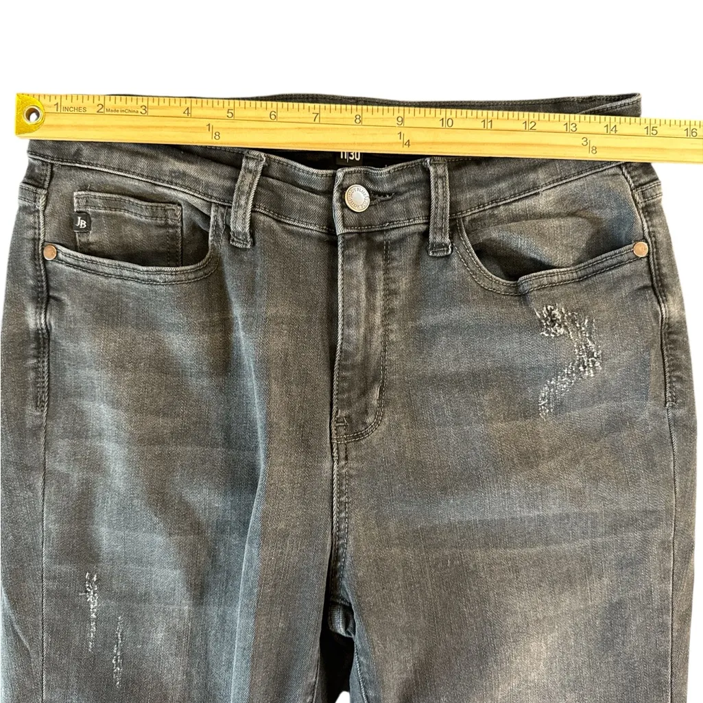 Judy Blue ‎ Women's Ankle Distressed Black Jeans - Image 6