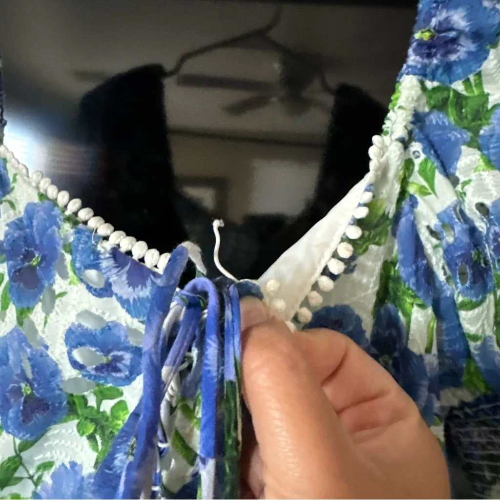 Alice + Olivia Crawford Pansy Floral Puff Sleeve Mini Dress Size 8 - Image 6