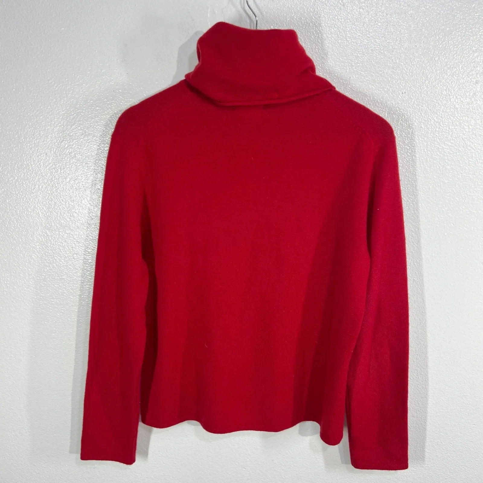 Coldwater Creek Women Medium Red 100% Cashmere Turtleneck Sweater Long Sleeve - Image 2