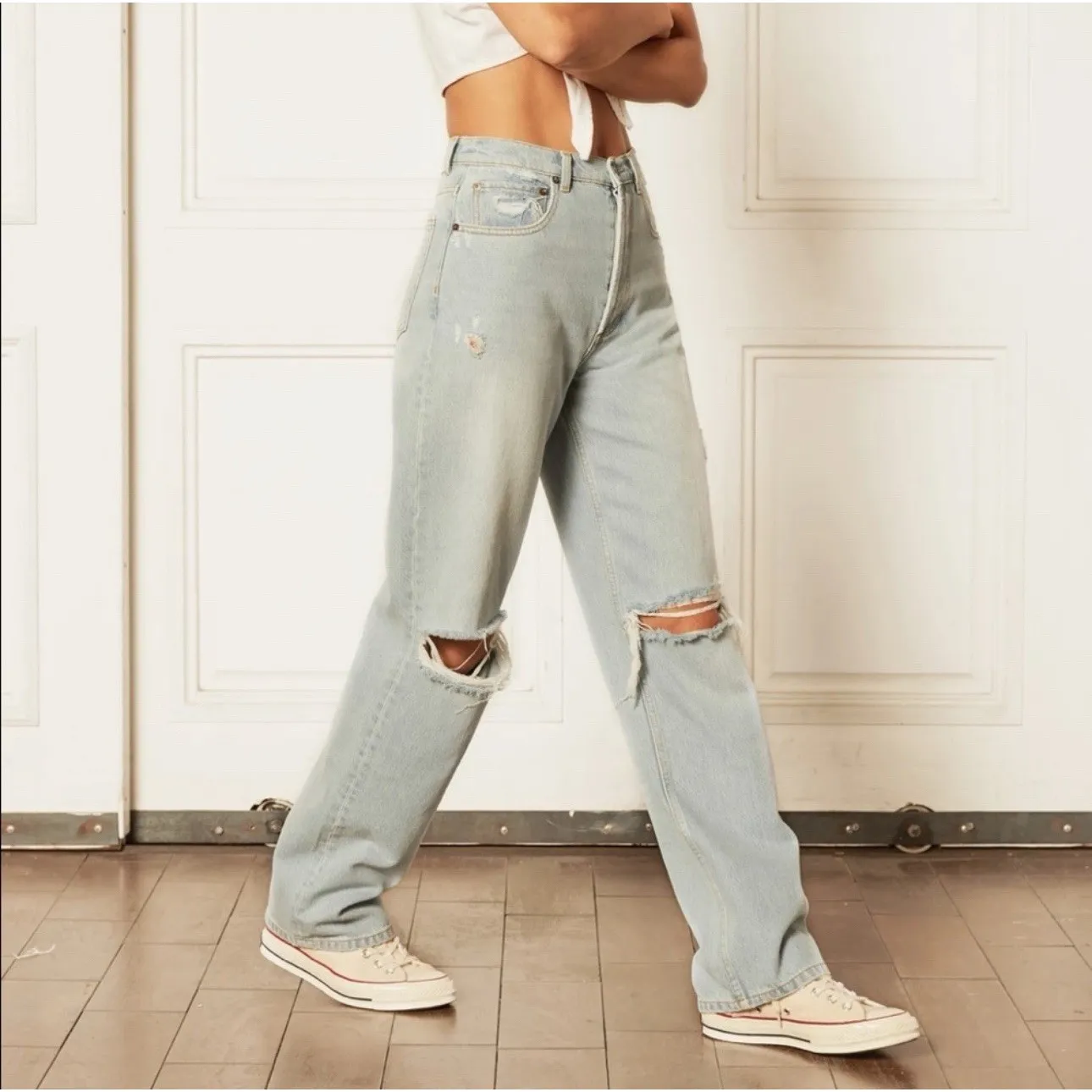 Boyish Ziggy Distressed Authentic Rigid Relaxed Straight Jean In I Am Love Sz 26 - Image 3