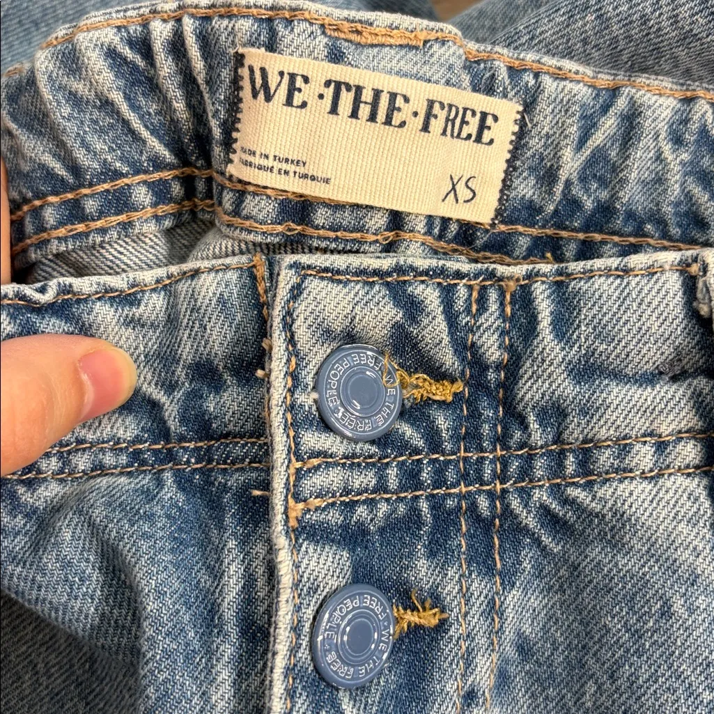 Free People We The Free Newbies Solid Slouchy Wide leg Jeans XS - Image 7