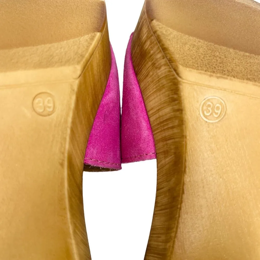 Steve Madden Neon Pink Block Heels Slides Sandals 9 Platform y2k - Image 8