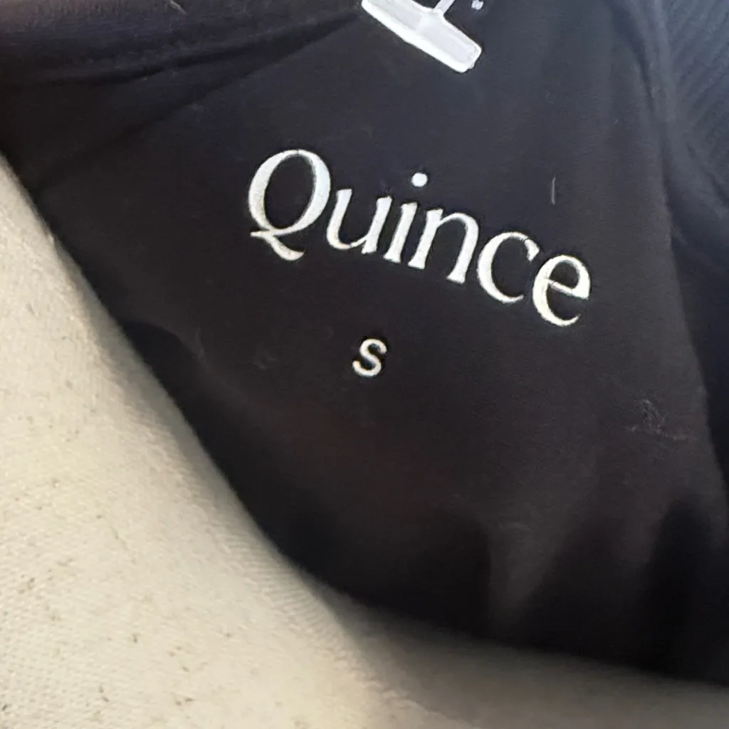 Quince Black Long Sleeve Top Small Lightweight Performance Crewneck Oversized - Image 5