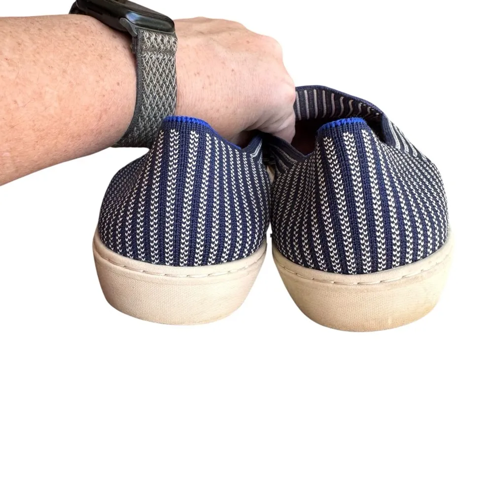 Rothy’s - The Original Slip-On Sneaker Women’s Navy Blue White Pinstripe Sz 11 - Image 6