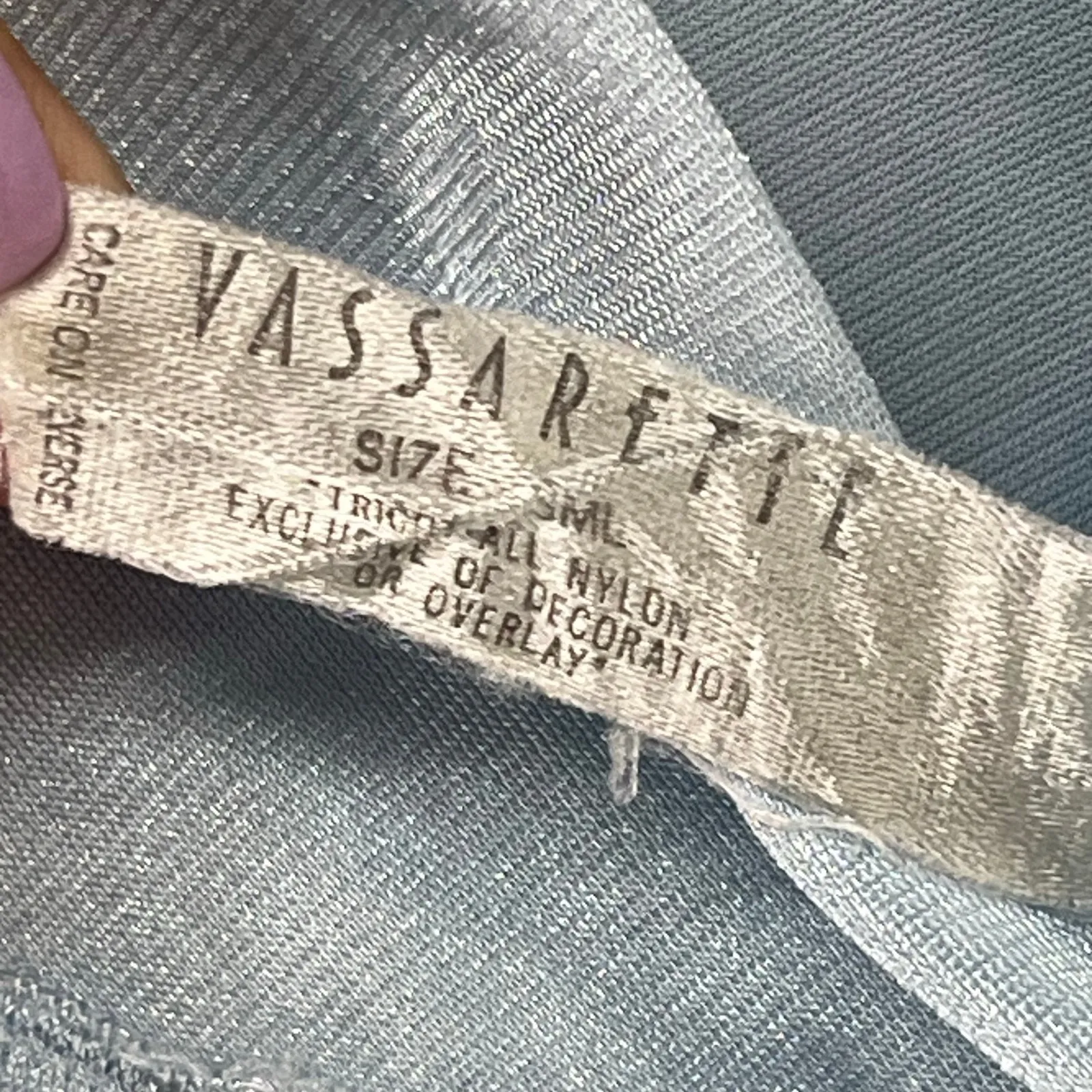 Vintage Vassarette Robe Night Dress S Baby Blue Nylon Night Gown Grannycore USA - Image 15