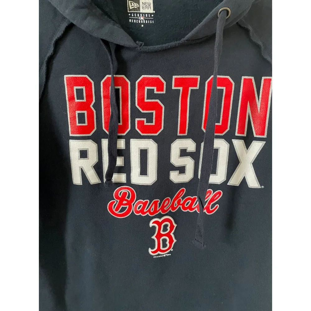 New Era MLB Boston Red Sox Baseball Hoodie Sweatshirt Navy Blue Size Medium - Image 3