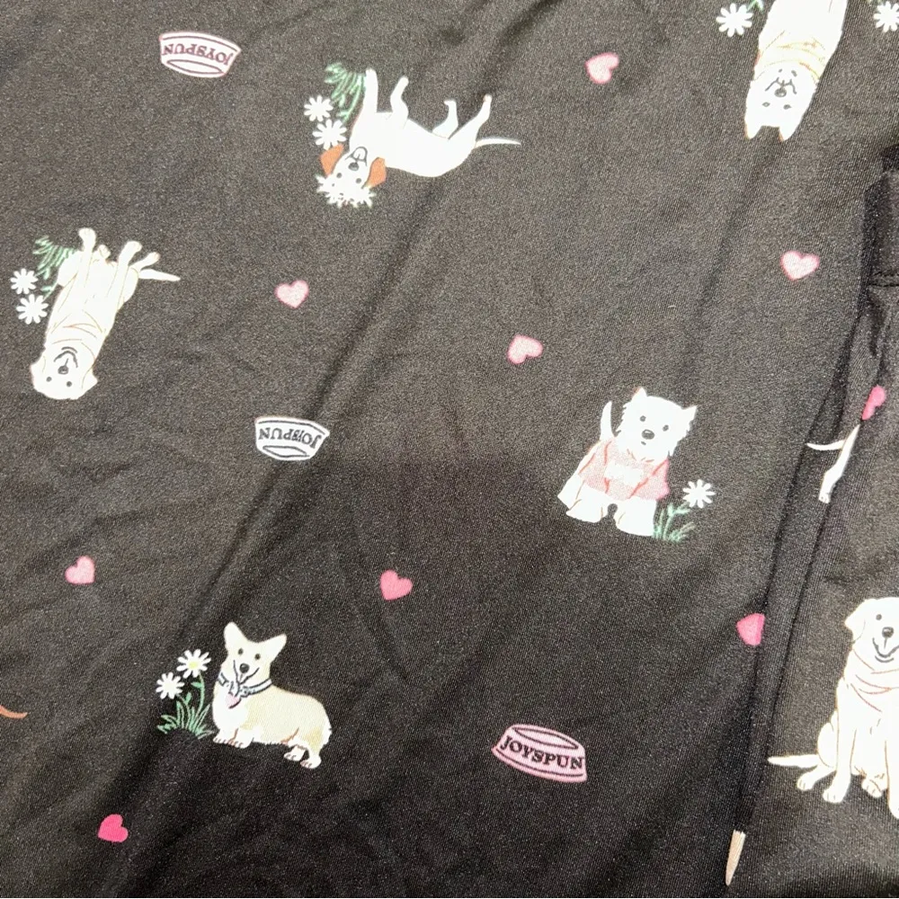 Joyspun Dog Print Pajama Set Women’s Large Black - Image 3