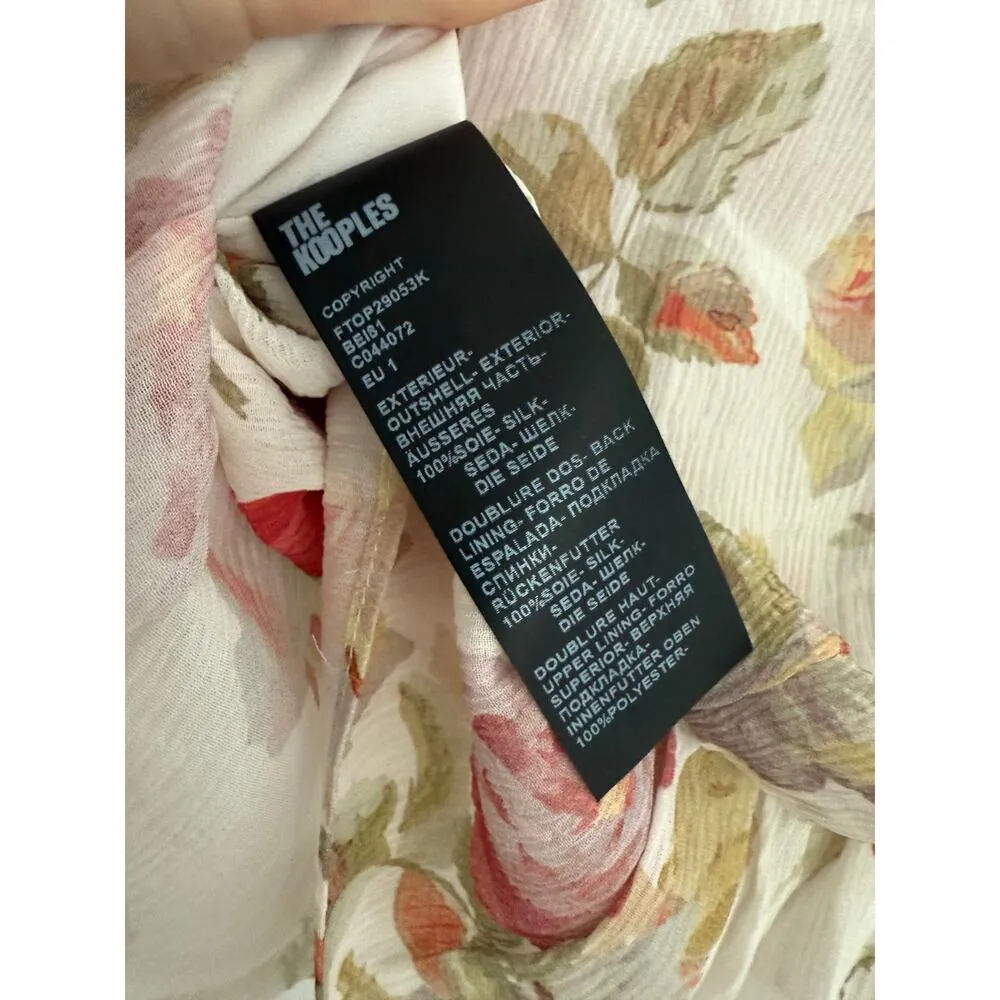$395 New The Kooples English Roses Silk Top - Small (1) - Image 9
