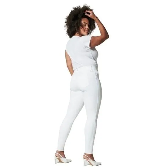 Anthropologie SPANX Distressed Frayed Hem‎ Ankle Skinny Jeans, White Size 3X - Image 2