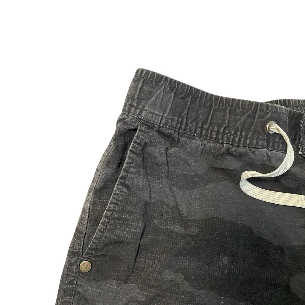 VUORI Ripstop Camo Drawstring Zip Pocket Shorts Cotton Black Gray size XS - Image 2