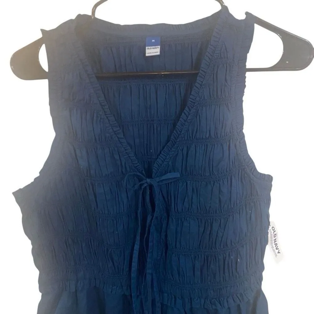 Old navy NWT blue pleated sleeveless medium short dress - Image 5