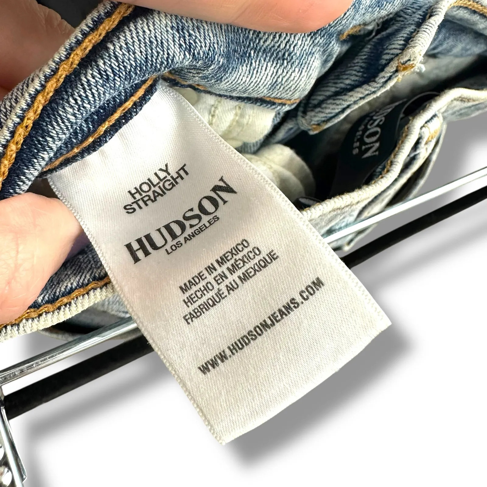 Hudson Blue Holly Denim High Rise Straight Leg Distressed Denim Jeans Size 26 - Image 10