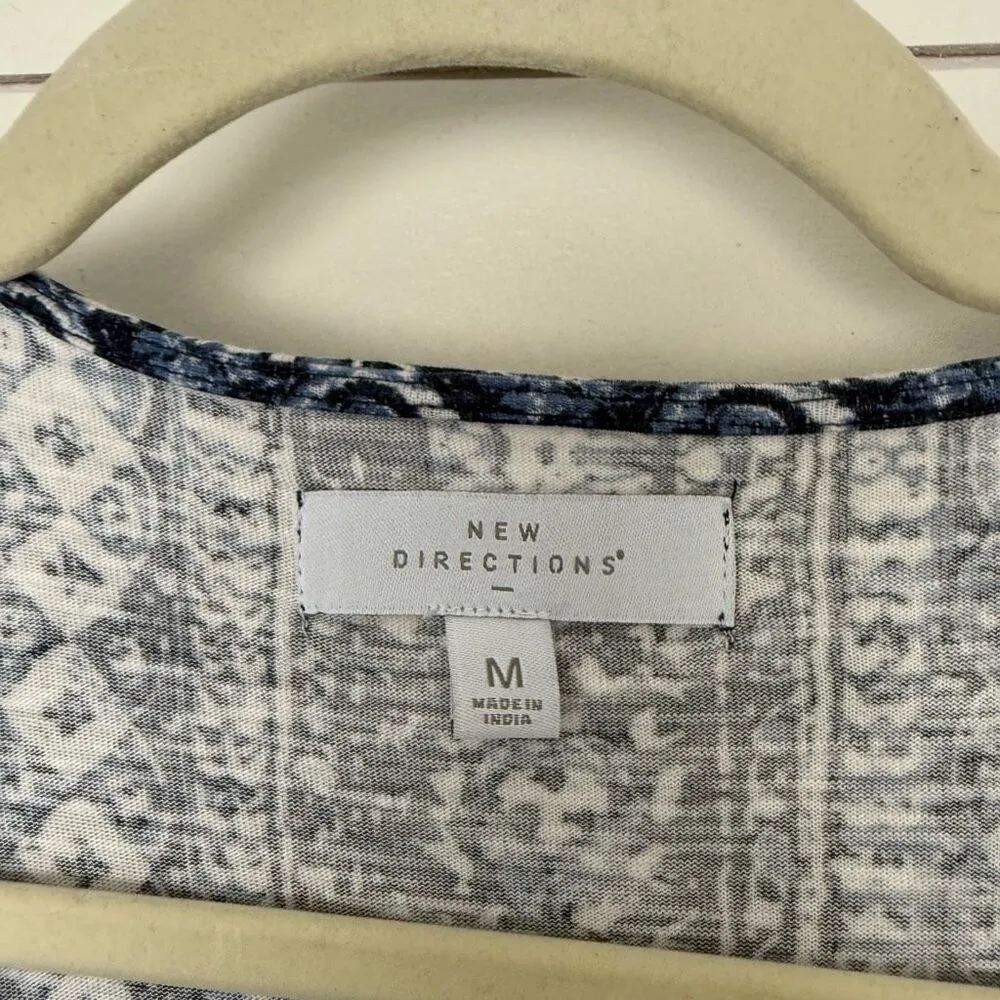 New Directions Women’s Medium Blue Patterned Maxi Wrap Dress - Image 3