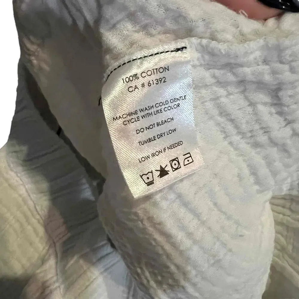 Shannon Passero Women’s White Elastic Waistband Cropped Gauze Pants - Image 3