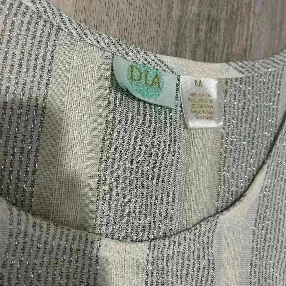 Vintage Dia Women’s Maxi Swim Cover Sheer White Silver Stripe Size M Size M - Image 3