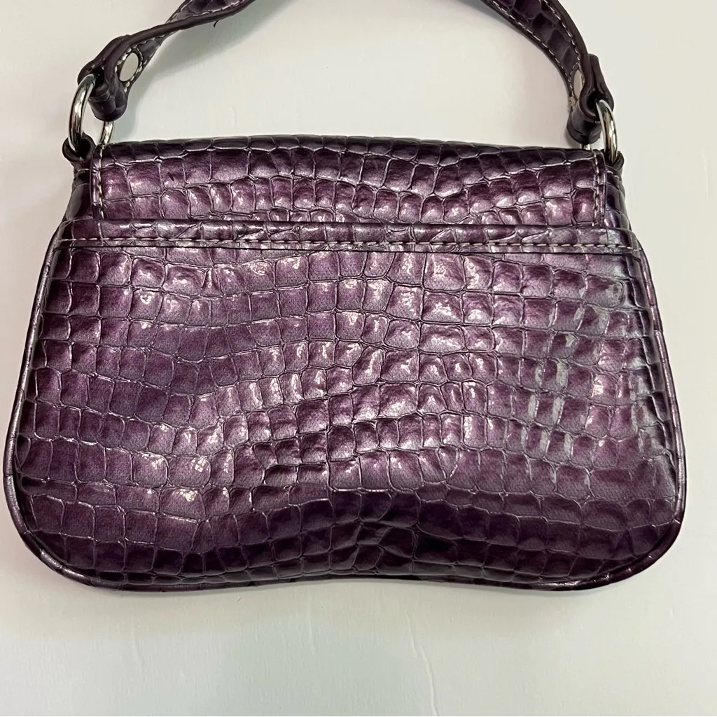Kathy Van Zeeland Bag and Coin Purse Box Set in Purple Faux Crocodile - Image 8