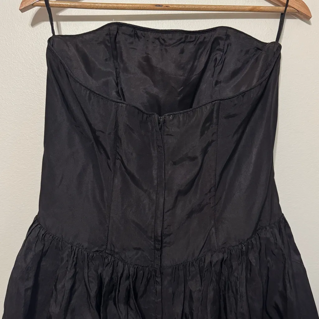 GUNNE SAX Vintage Dress Black Sequin Corset Strapless Gown Embellishment Small - Image 9