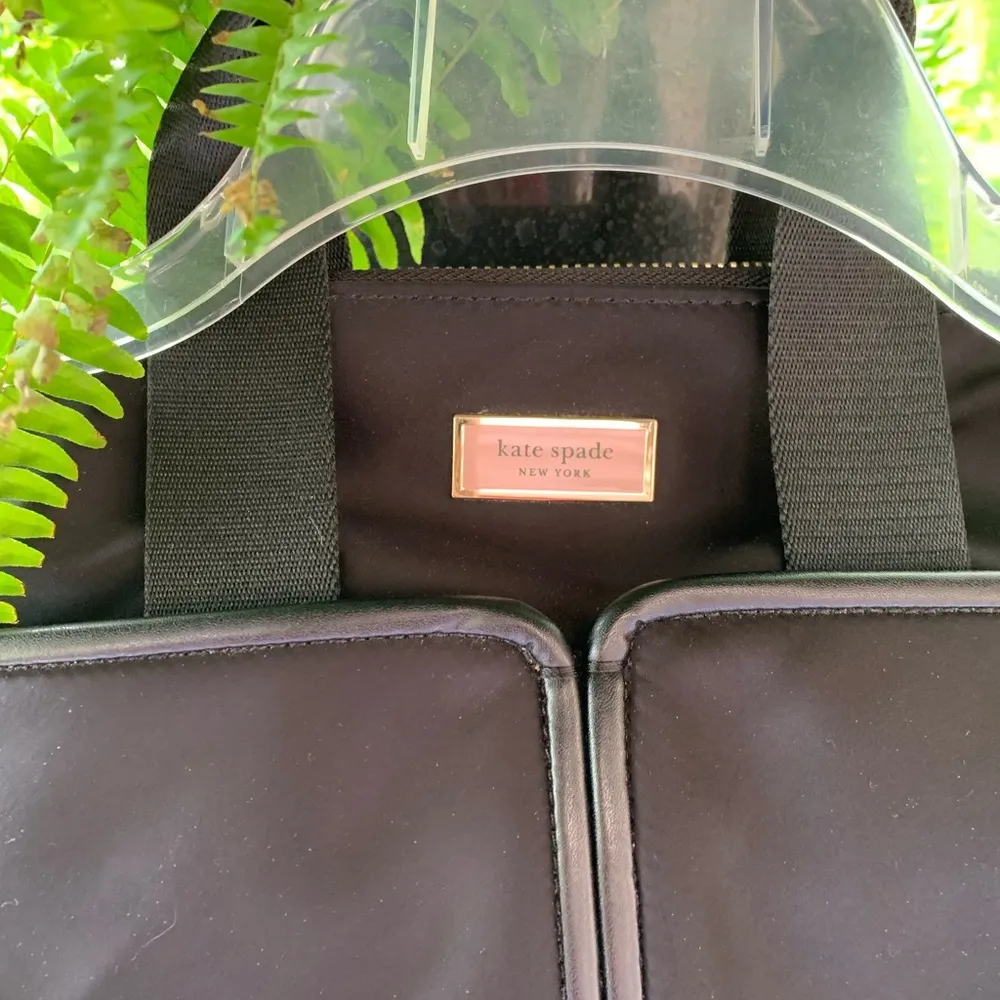 KATE SPADE NYLON BLACK ZIP TOP MEDIUM LARGE Tote Bag - Image 3