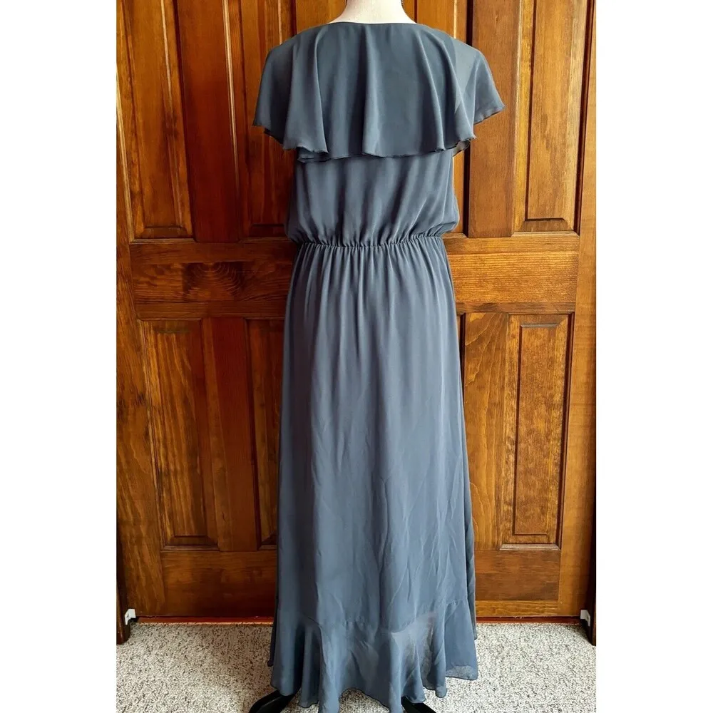 Show Me Your Mumu Dress Women’s Size XL Blue Chiffon Jess Ruffle Bridesmaid - Image 5