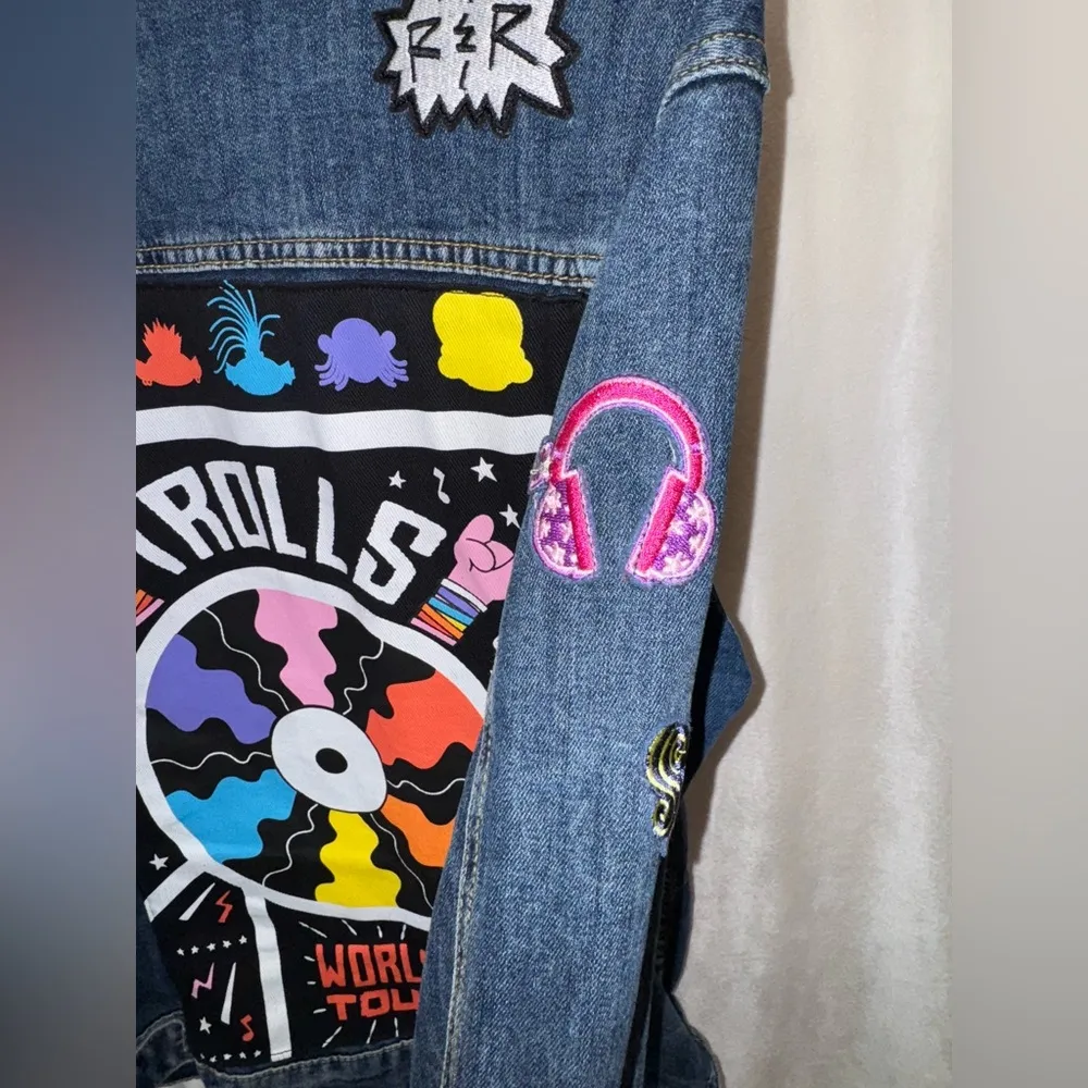 Trolls World Tour Jean‎ Jacket Movie Promo HTF US Denim Patches - Image 9