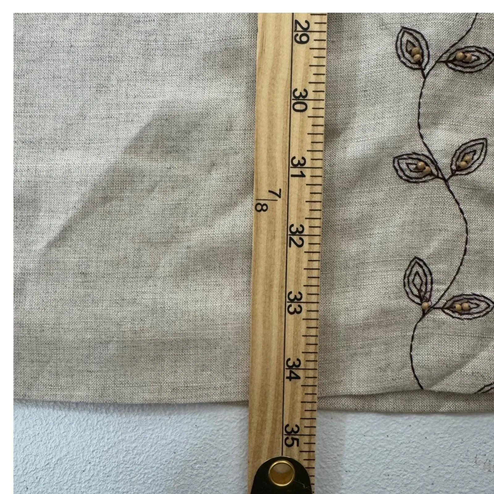 Laura Scott Linen Blend Button Down Shirt Midi Skirt Set Beige Embroidered Sz 12 - Image 12