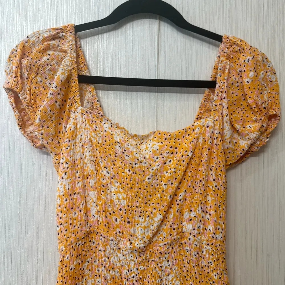 Sim and Sam Orange Square Neck Mini Dress size medium - Image 3