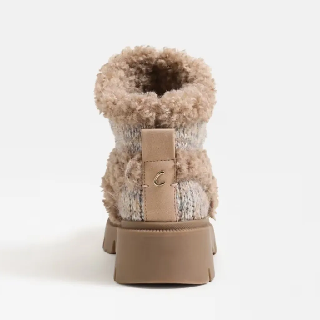 NEW Circus By Sam Edelman Clare Cozy Bootie Color: Natural Multi Knit/Shearling - Image 5