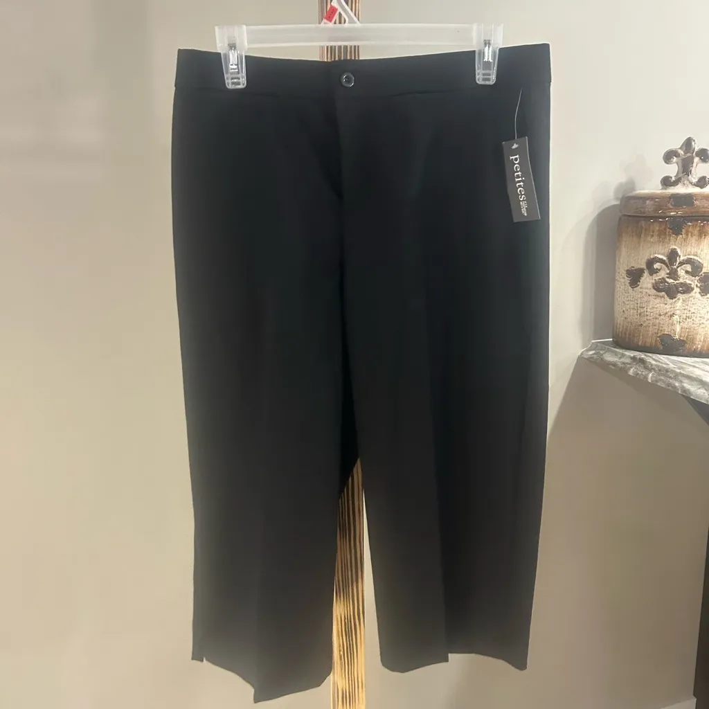Christopher & Banks Women’s Plus Black Cropped Slacks Dress Pants Size 10P NWT - Image 2