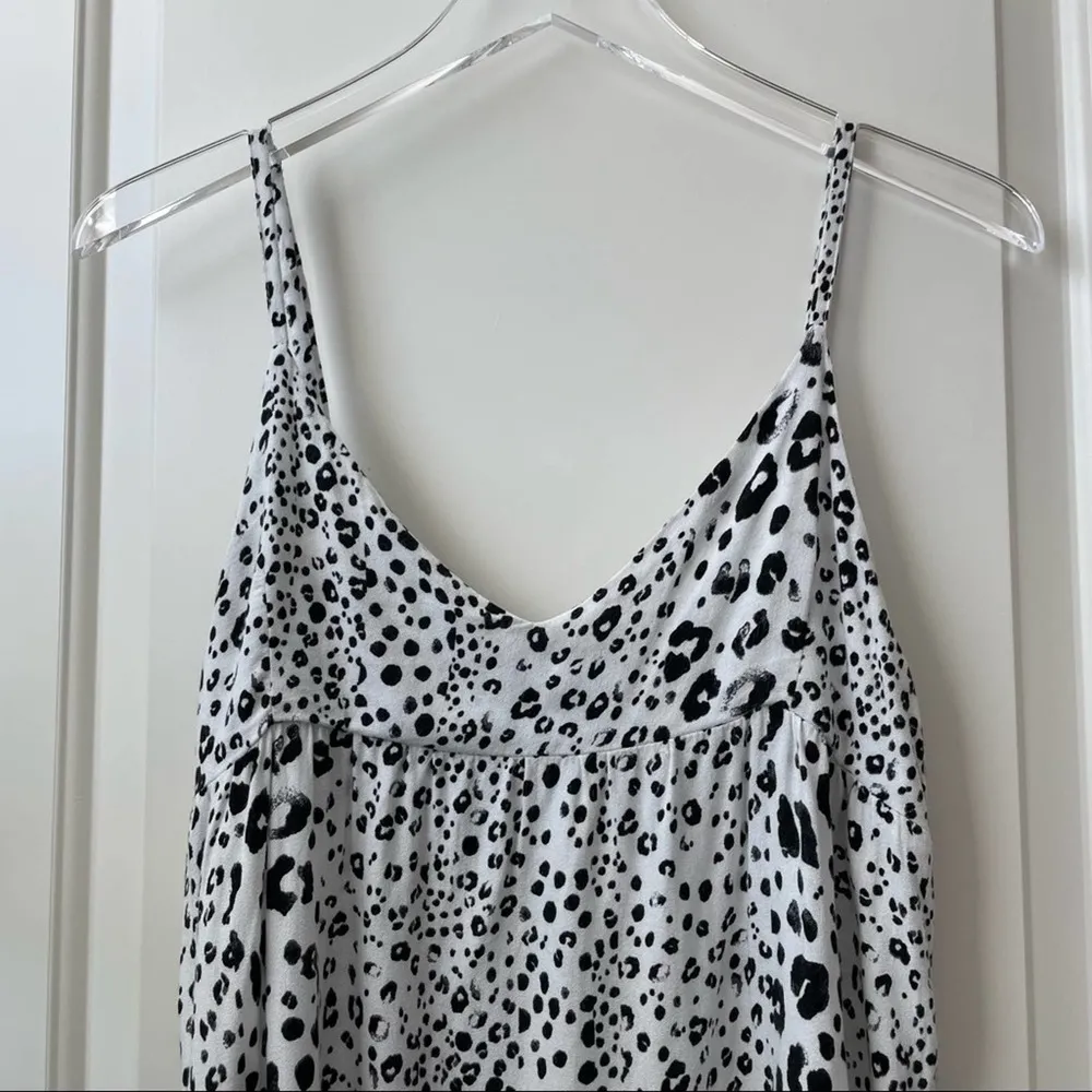 Lela Sky  Leopard Cami Tank Top White Black L - Image 2