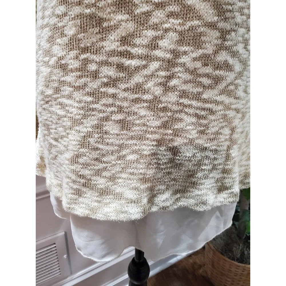 Multiples Women's Brown Cotton Cowl Neck Long Sleeve Pullover Knit Sweater 3X - Image 3