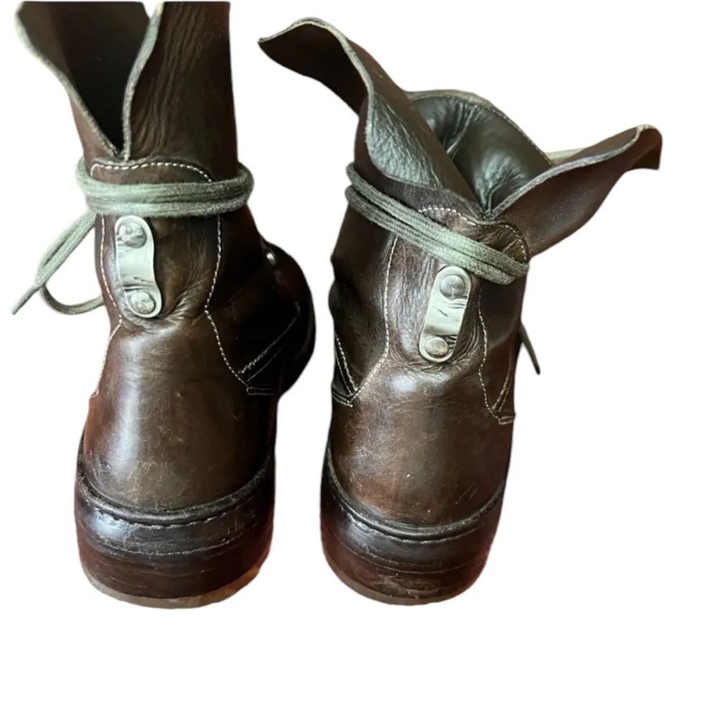Materia Prima by Goffredo Fantini Brown 37 Made In Italy Moto Combat Boots Size 6.5 - Image 5