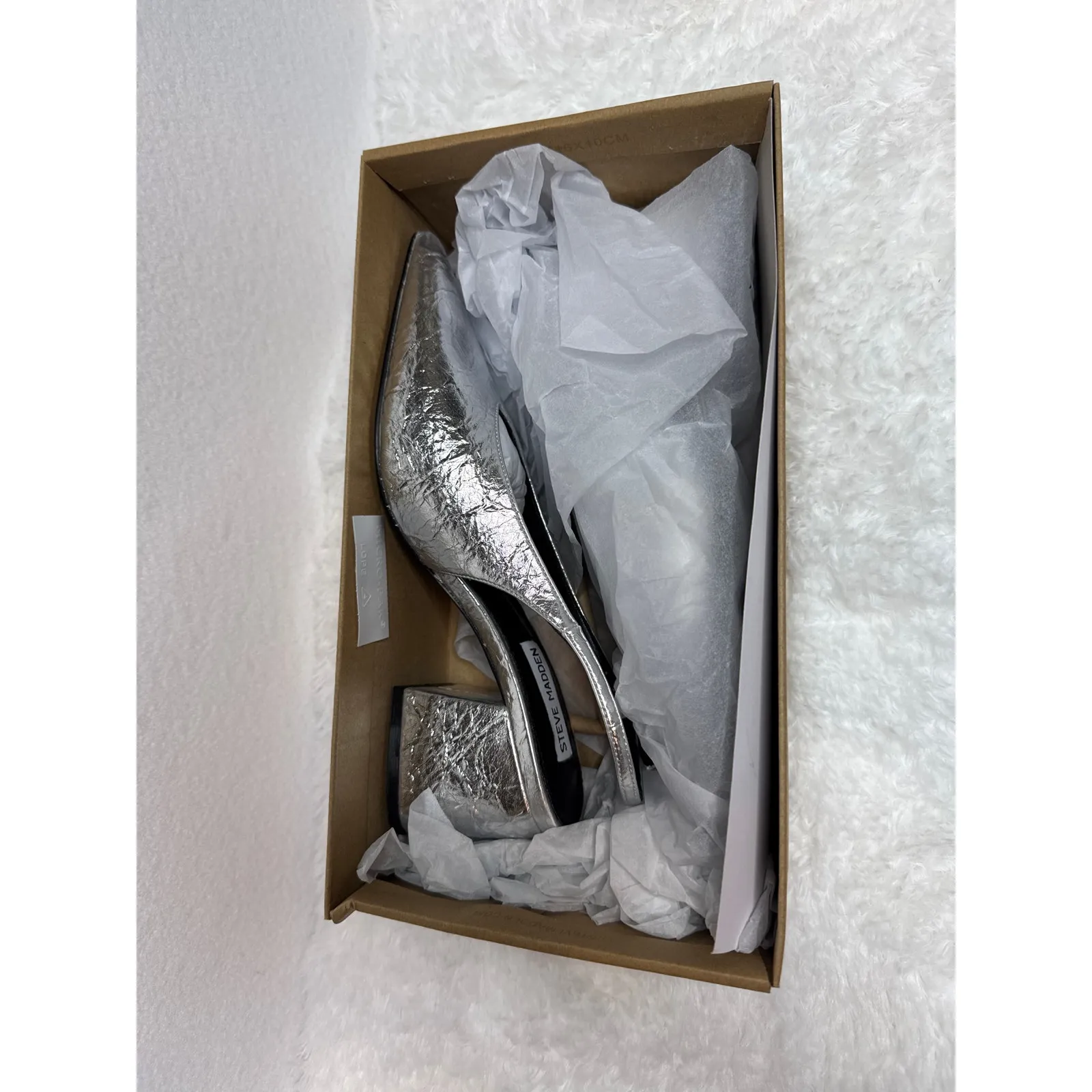 NWT Steve Madden Faryn Slingback Pumps silver size 6.5 - Image 5