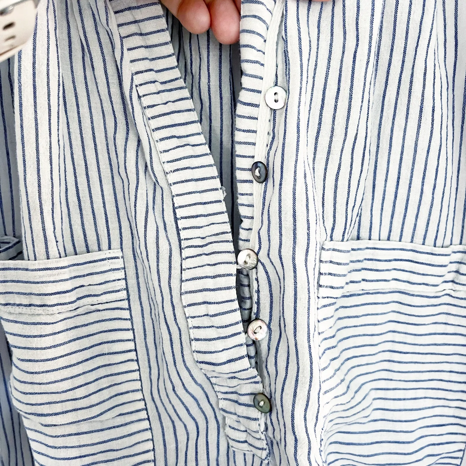 Free People For Keeps Linen Blend Striped Tunic Top - Image 6