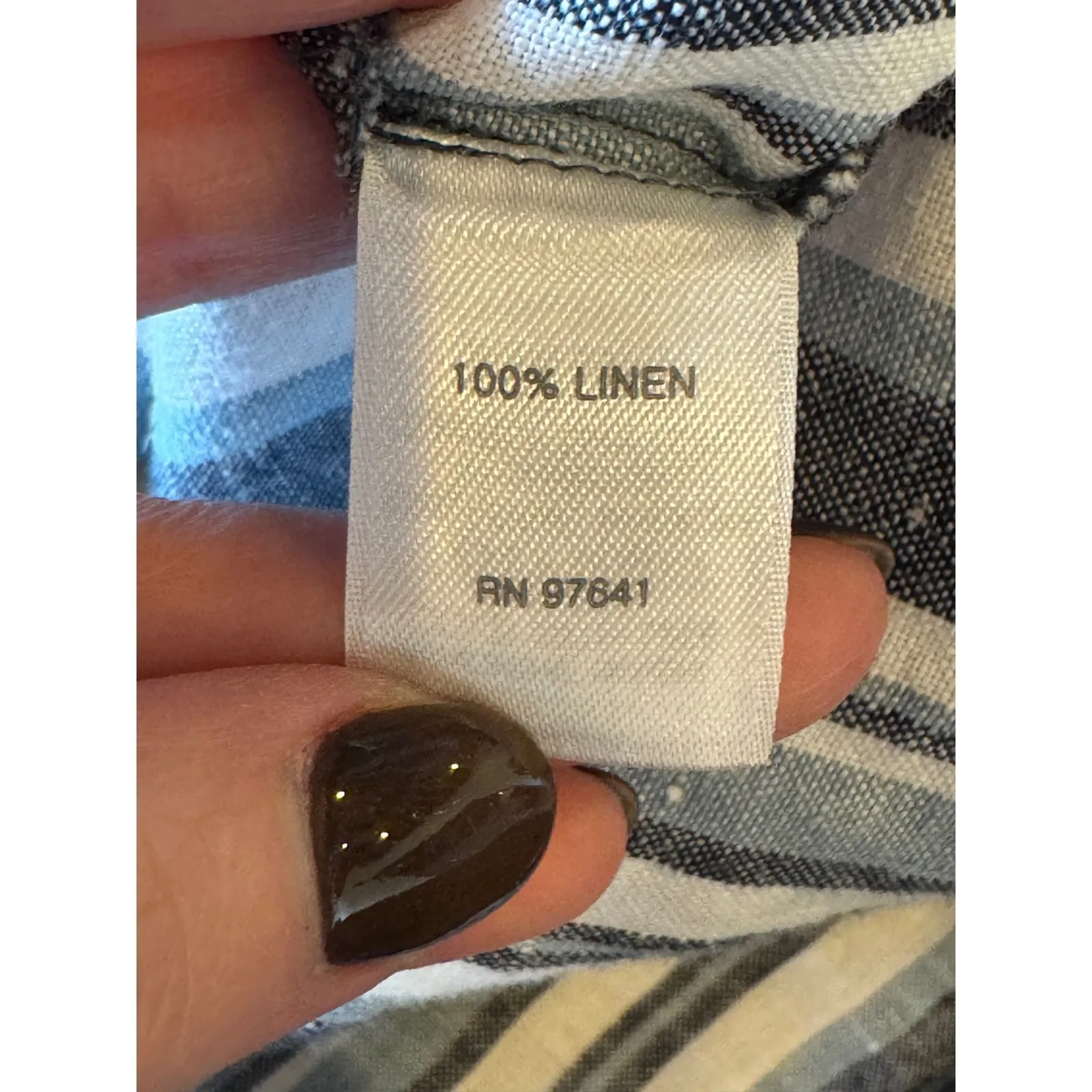 J Jill Love Linen Dress Women XS Blue White Striped Linen Shift Preppy Lagenlook - Image 9